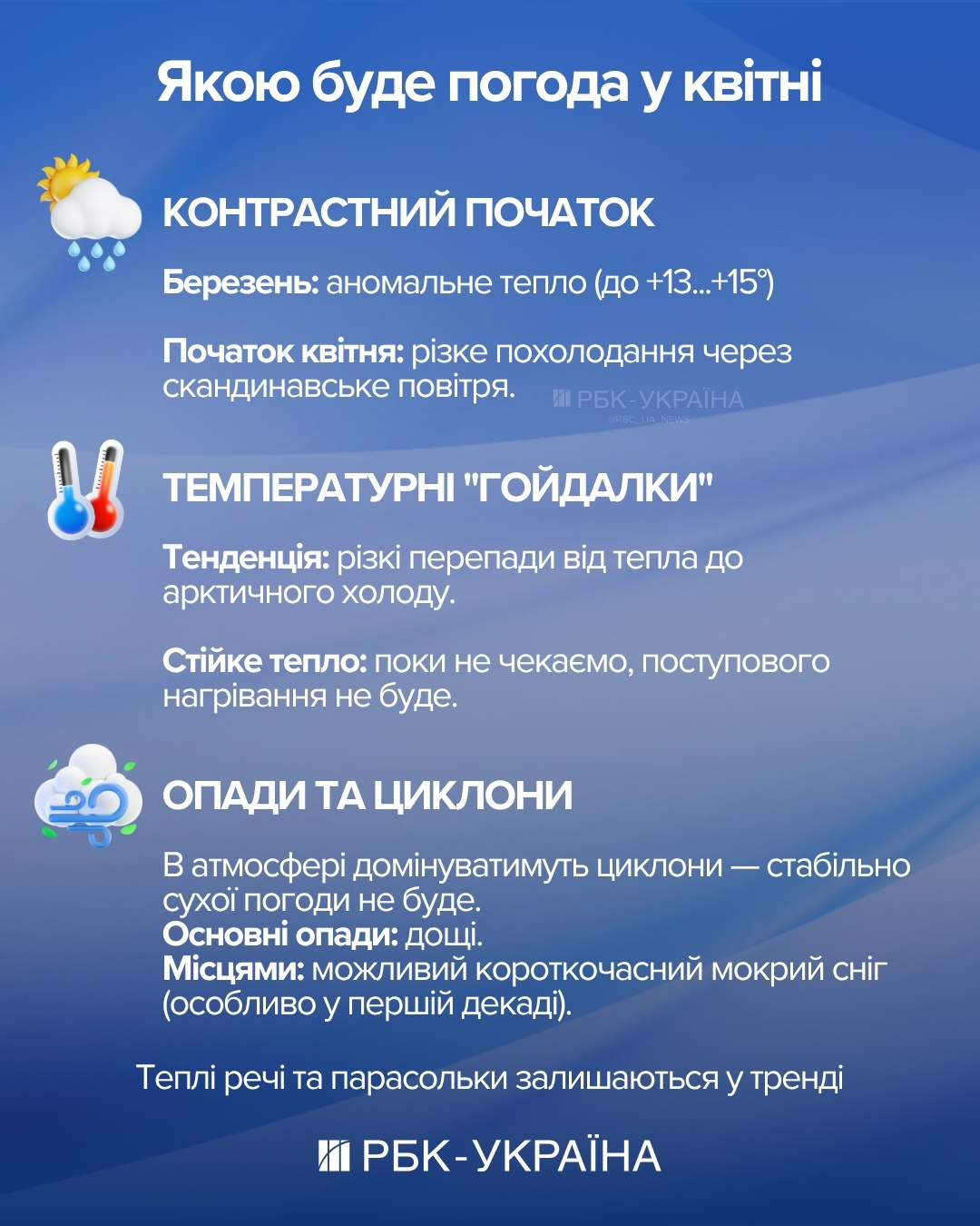 Апрель придет с холодом? Какой будет погода после теплого марта - блиц с синоптиком