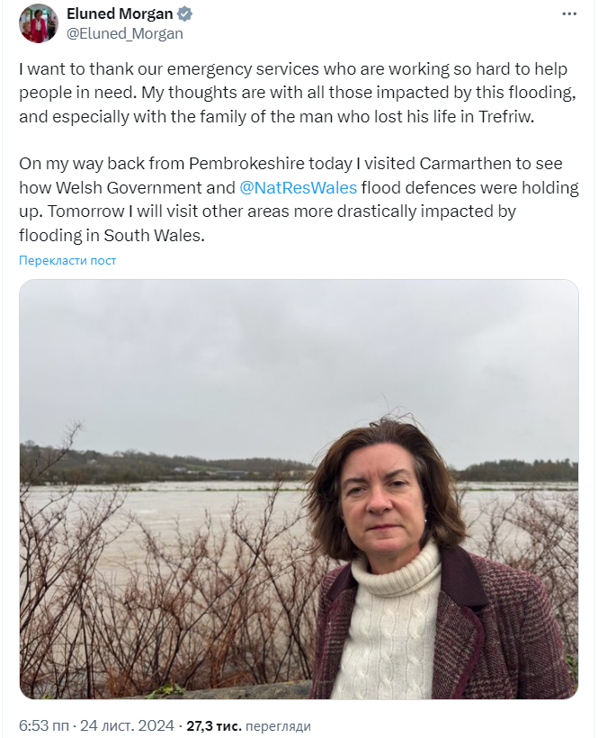 Реки вместо дорог. Последствия разрушительных наводнений в Великобритании (фото, видео)