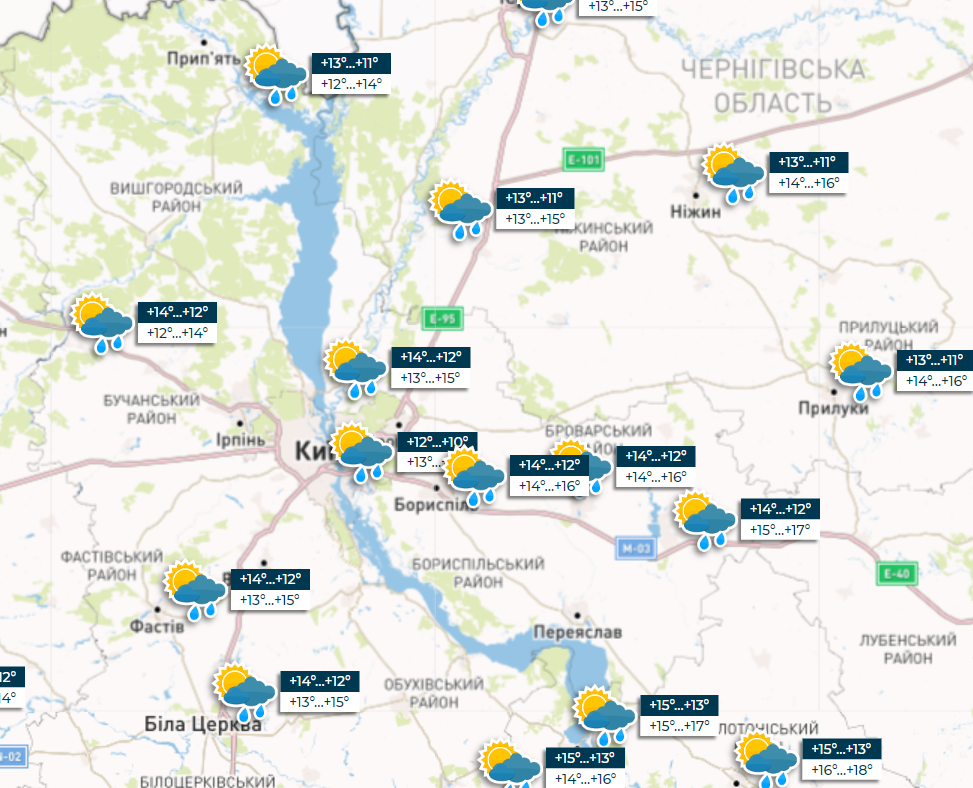 Дощі по всій країні, а місцями - пориви вітру: прогноз погоди на завтра