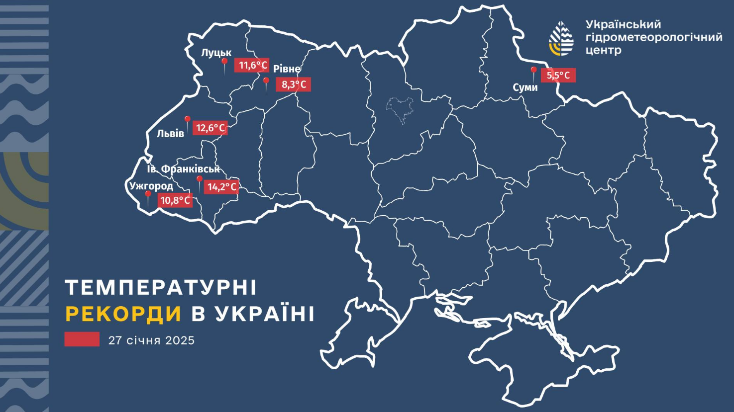 Січень б'є температурні рекорди: у Києві та ще 6 містах зафіксували історичні максимуми