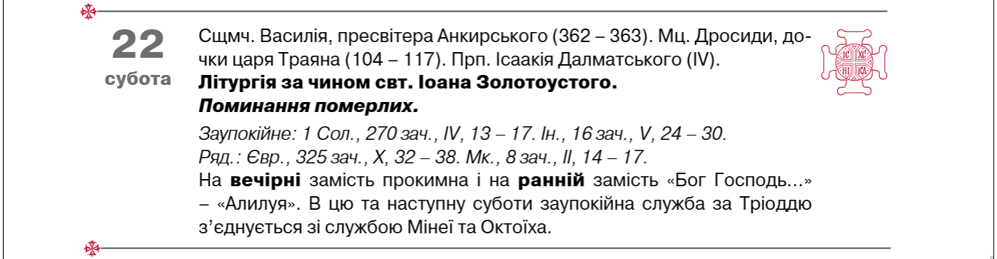 Коли поминають померлих під час Великого посту: пояснення ПЦУ