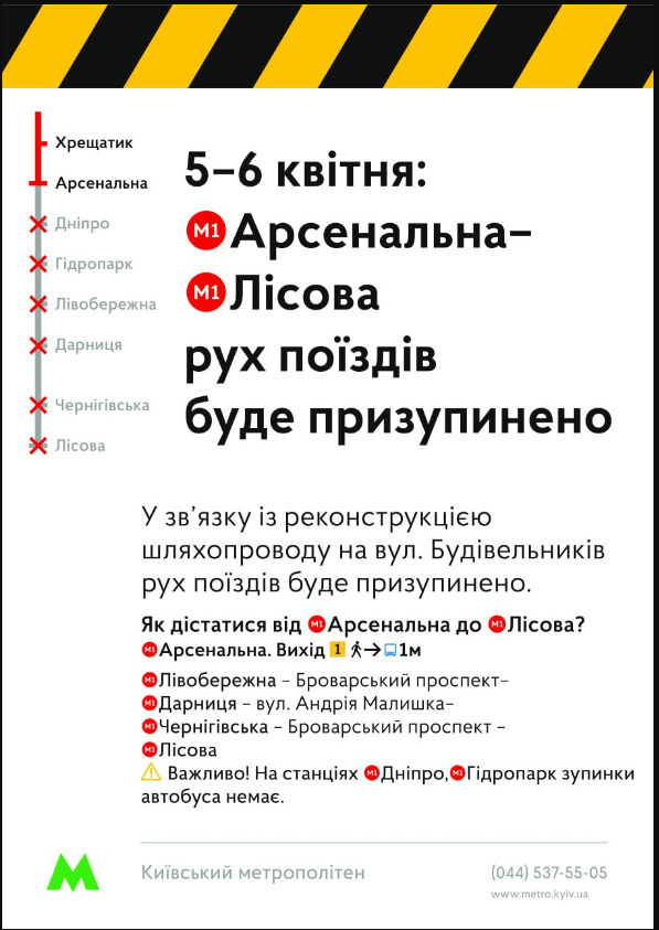 У Києві сьогодні та завтра закриті 6 станцій метро: що змінилось для пасажирів