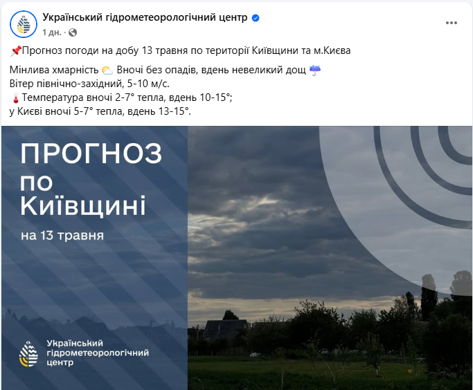 "Перший рівень небезпеки". Яка негода насувається на Київську область просто зараз
