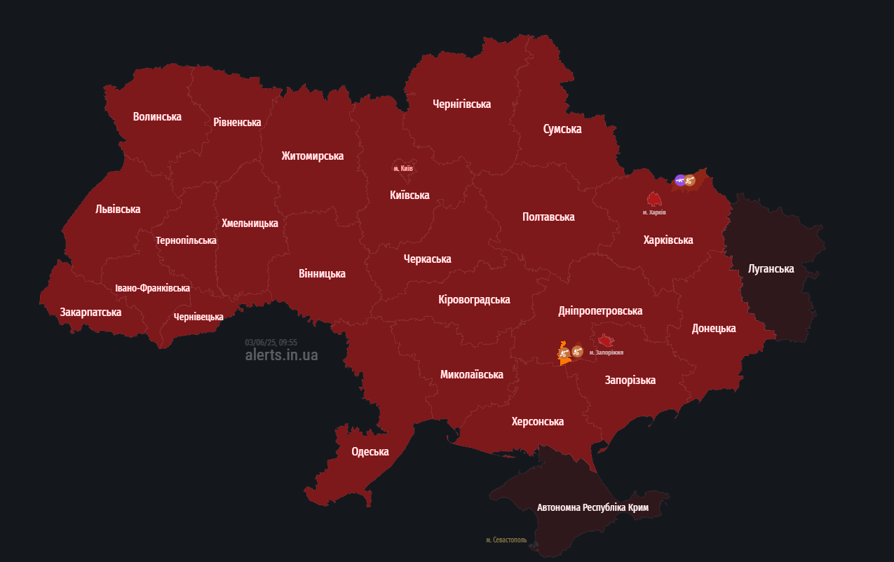 В Україні оголошено масштабну тривогу через зліт російського МіГ-31К