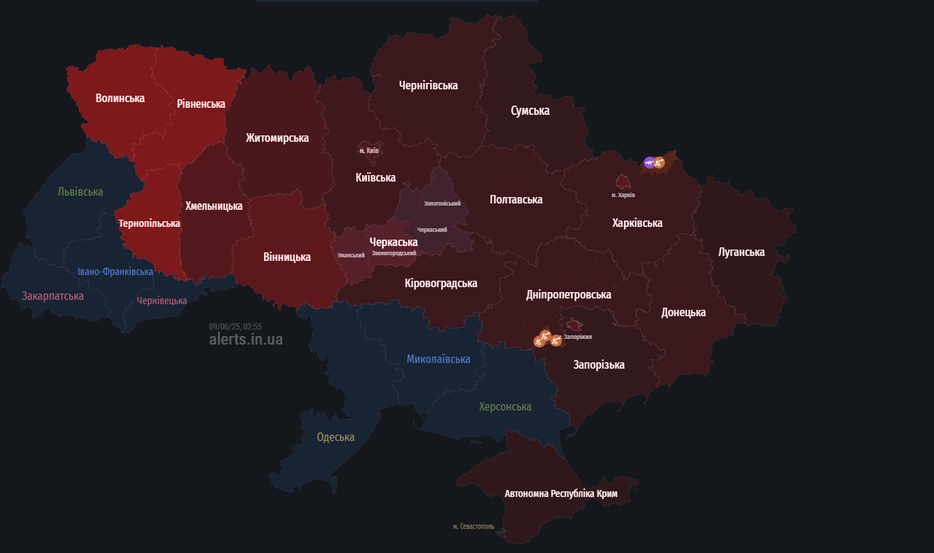 Росія масовано атакує Україну дронами: де тривога і загроза ударів