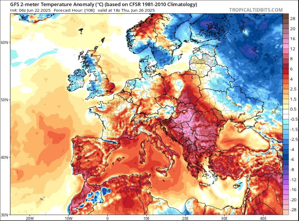 Європу накриває хвиля екстремальної спеки: де найгарячіше (карта)