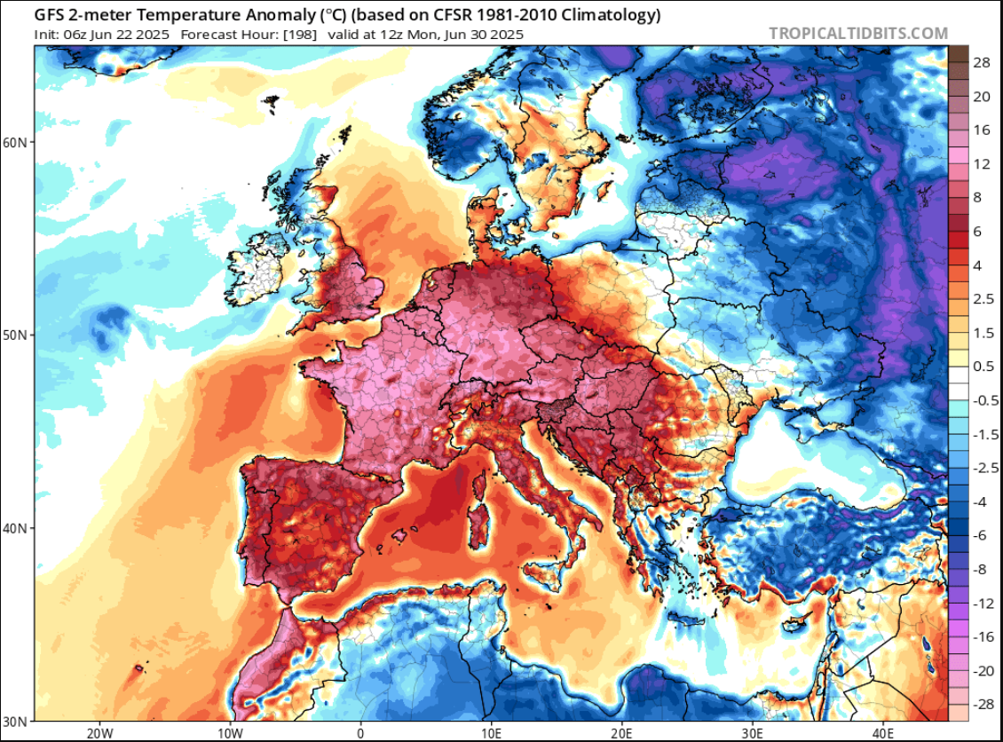 Європу накриває хвиля екстремальної спеки: де найгарячіше (карта)