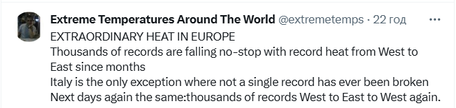 Європу накриває хвиля екстремальної спеки: де найгарячіше (карта)