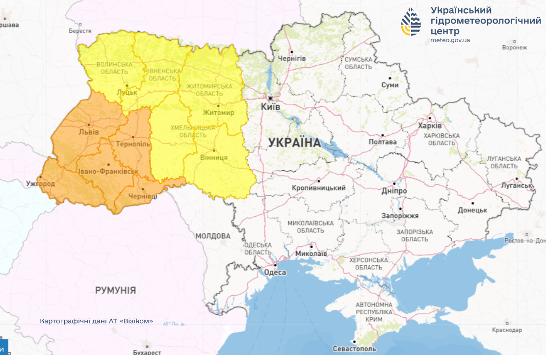 Негода в Україні: у Гідрометцентрі назвали області з небезпечними погодними умовами