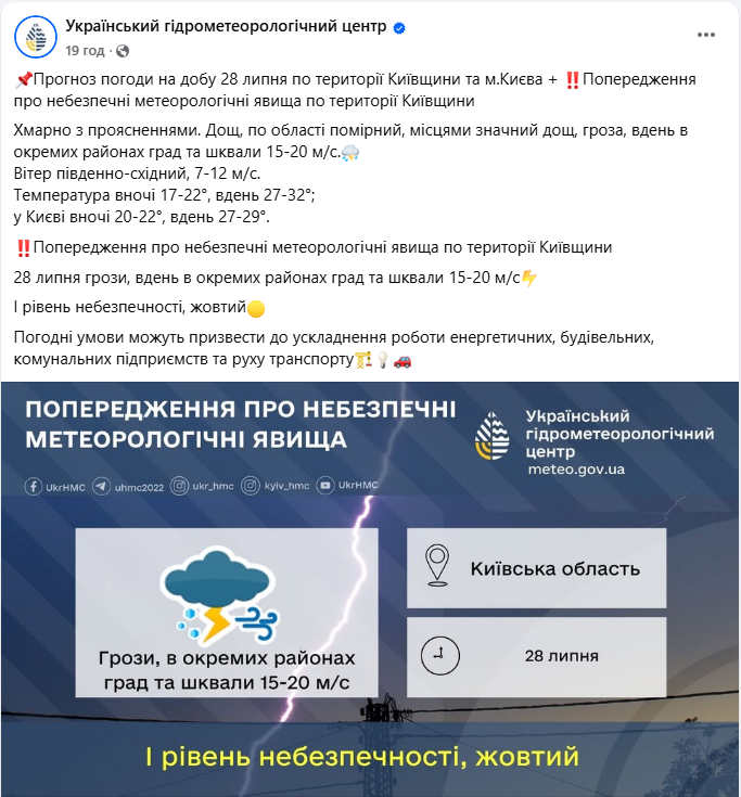 Де зливи можуть наробити лиха? Синоптики попередили про небезпечні явища
