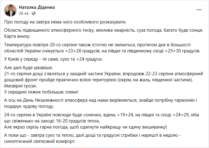 Спека, дощі й "сюрприз" на День Незалежності: якою буде погода в Україні до кінця тижня