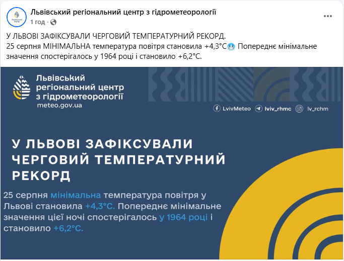 Востаннє таке було понад 60 років тому: у Львові зафіксували новий температурний рекорд