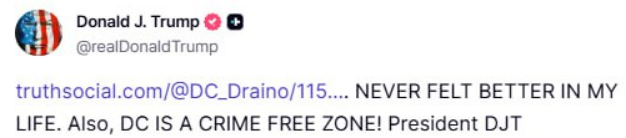Трамп на фоні чуток про свою смерть вразив шанувальників оптимістичним дописом: що написав