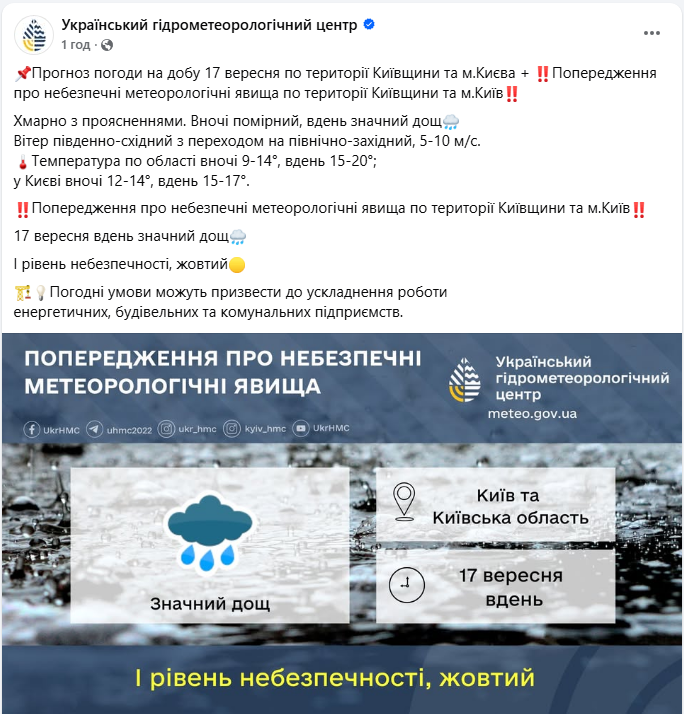 Погода у Києві завтра різко зміниться: до чого готуватися