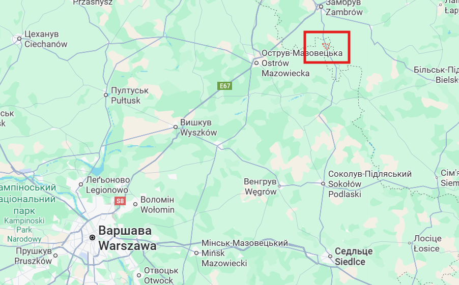 Поблизу Варшави виявили залишки невідомого дрона