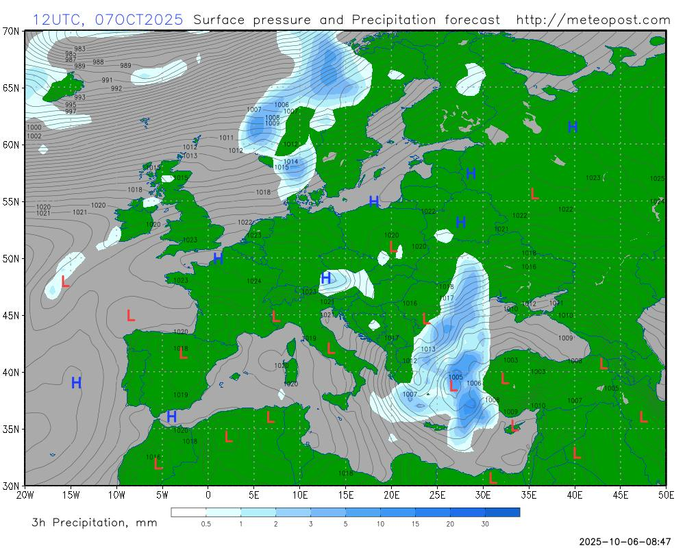 Циклон принесе дощі в Україну: прогноз погоди на 7 жовтня