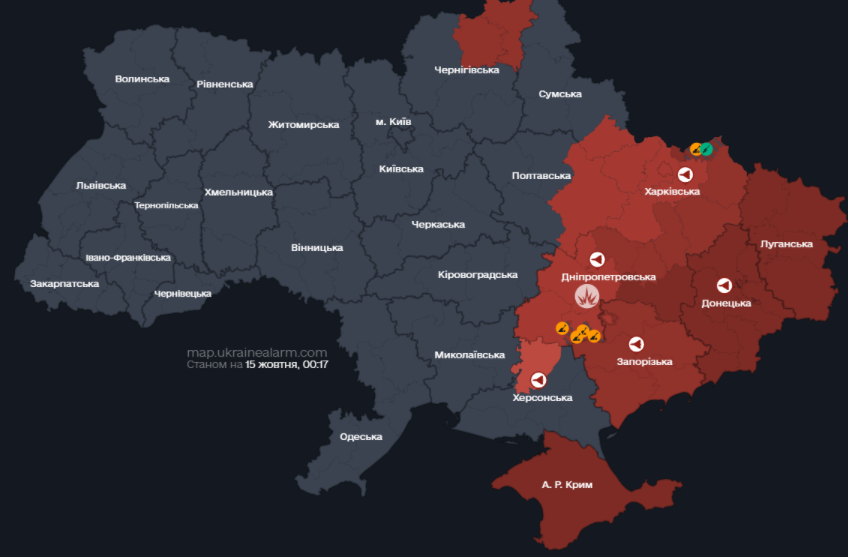 Воздушная тревога охватывает Украину: какие области в зоне риска из-за "Шахедов"