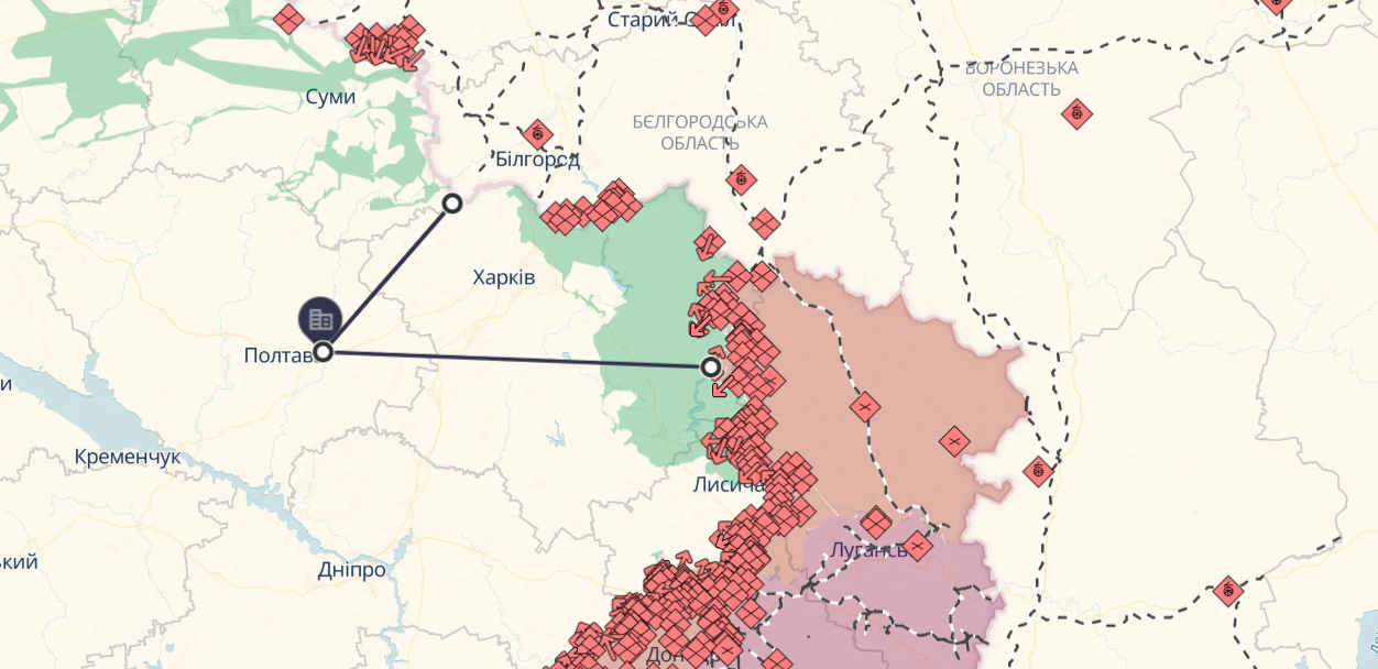 Росія запустила КАБ у напрямку Полтавщини