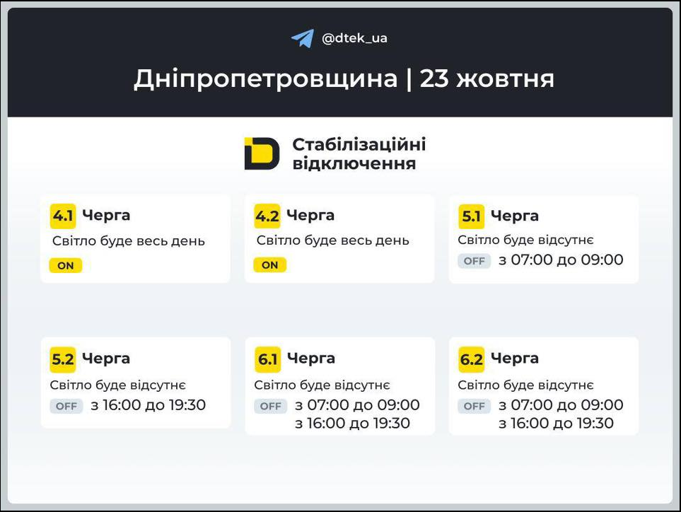 В ДТЭК обновили графики отключений света в Киеве и Днепре: что изменилось и для кого