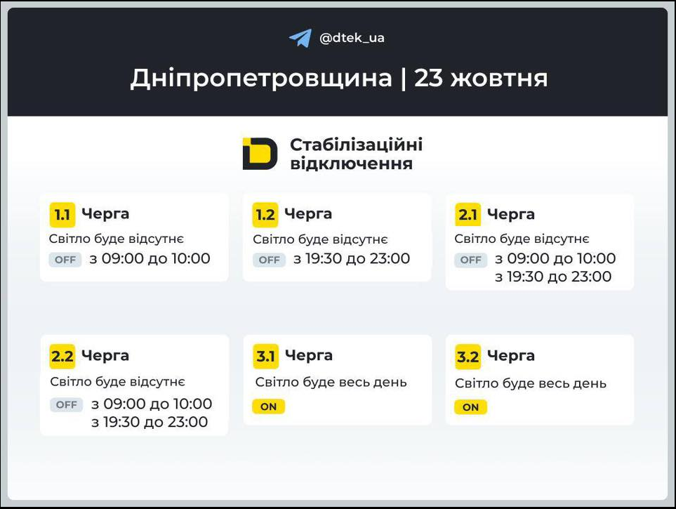 В ДТЭК обновили графики отключений света в Киеве и Днепре: что изменилось и для кого