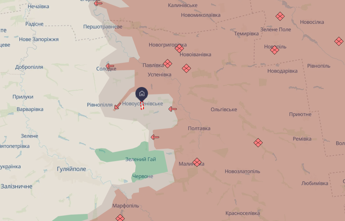 Силам оборони довелося відійти з позицій біля кількох населених пунктів на Запоріжжі