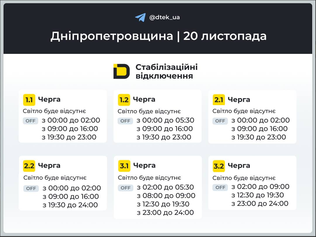 Графіки відключень електроенергії в Україні: де і коли сьогодні не буде світла (список)