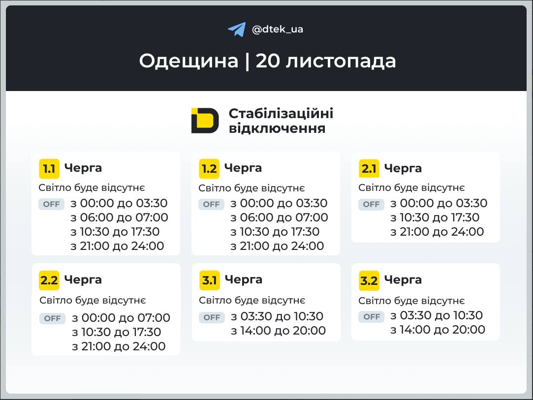 Графіки відключень електроенергії в Україні: де і коли сьогодні не буде світла (список)
