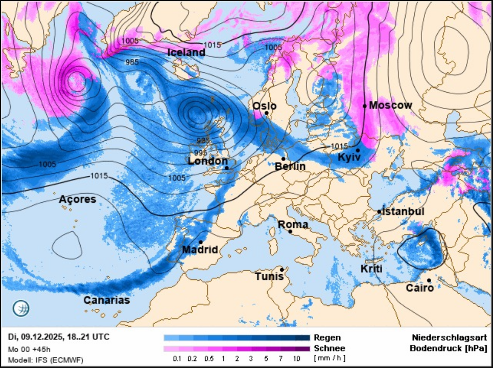 На Україну насувається негода: де завтра можливі дощі та мокрий сніг