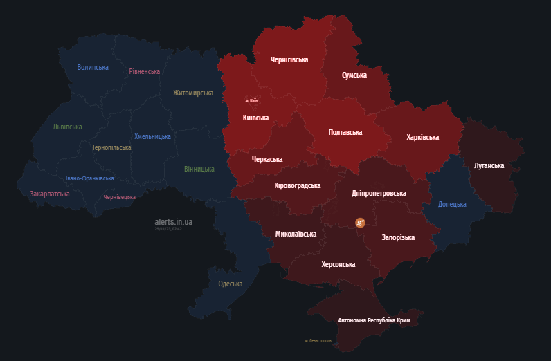 В Киеве и ряде областей объявили воздушную тревогу: сообщают об атаке "Шахедов"