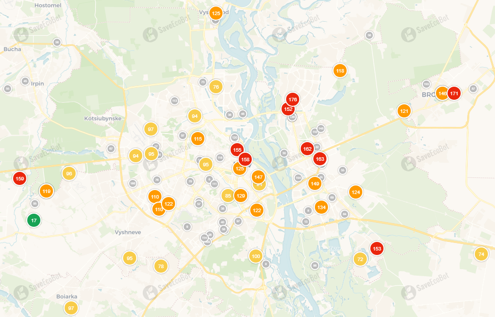 Дані можуть бути неточними: у Києві стався збій у моніторингу якості повітря