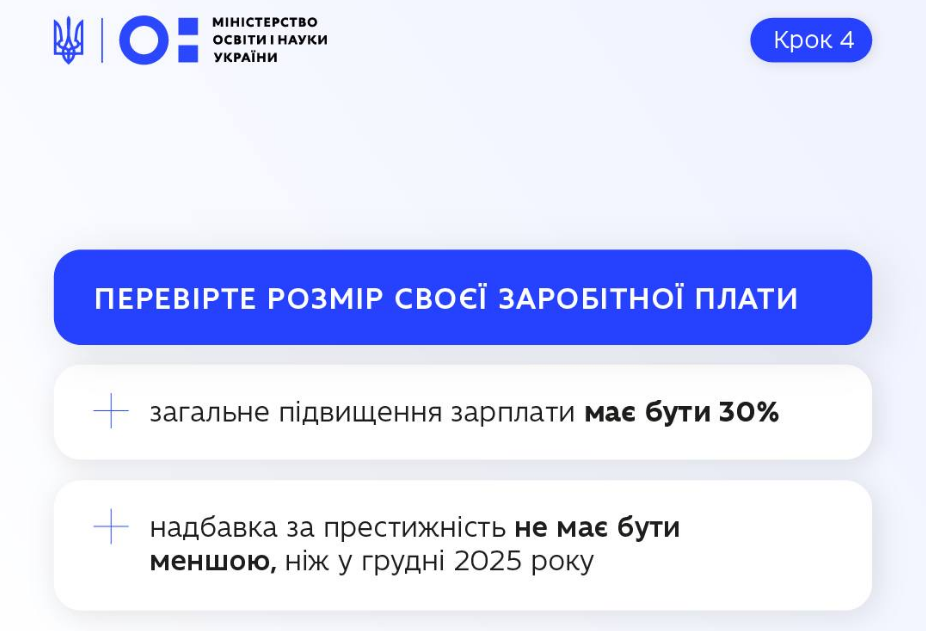 Зарплата не зросла? У МОН пояснили, як учителям перевірити оклад і доплати за січень