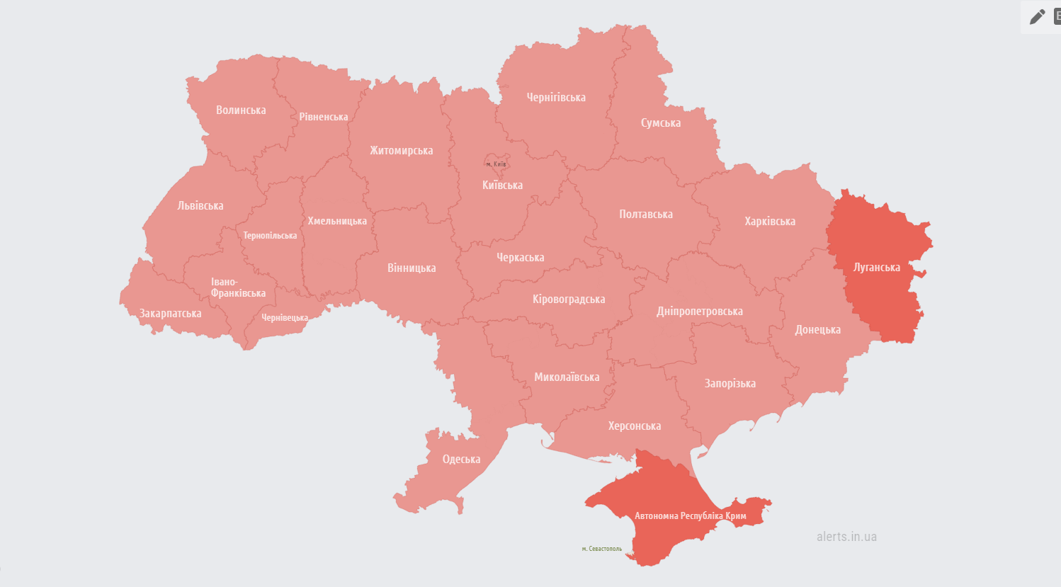 По всій Україні оголосили повітряну тривогу: у Росії злетів МіГ-31К