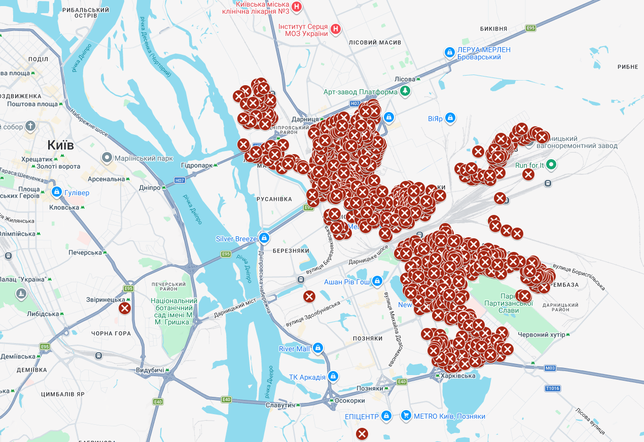 Коли відновлять Дарницьку ТЕЦ у Києві та хто залишився без тепла до кінця зими: карта
