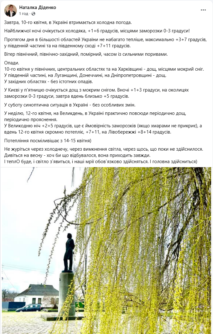 Сніг і заморозки не вічні: яка погода в Україні завтра, що на Великдень і коли повернеться тепло