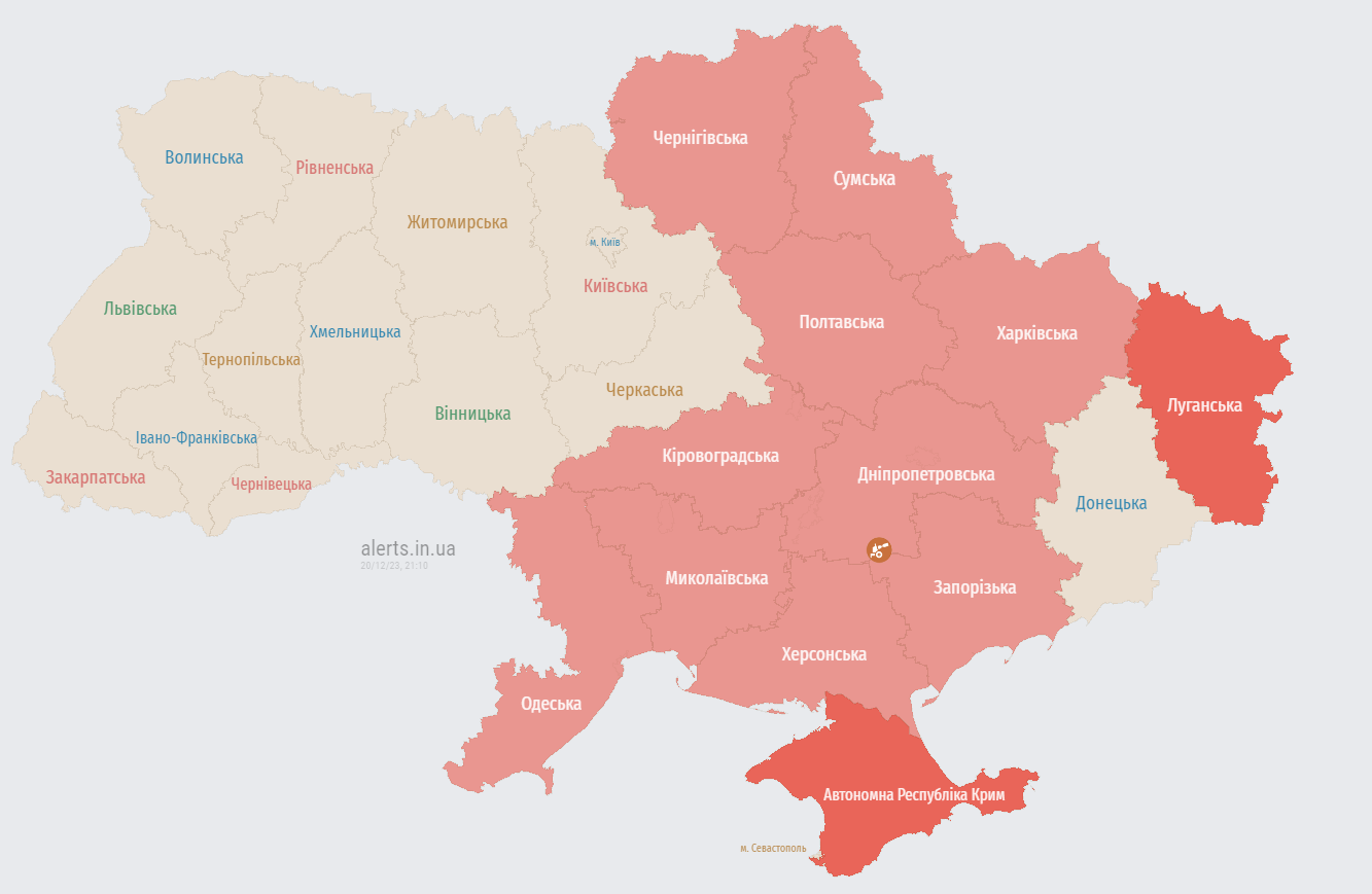 Україну охопила масштабна повітряна тривога, росіяни підняли МіГ-31К (відбій)