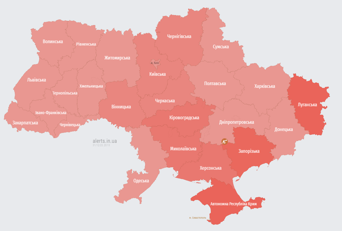 В Україні масштабна тривога. Росіяни втретє за день підняли МіГ-31К