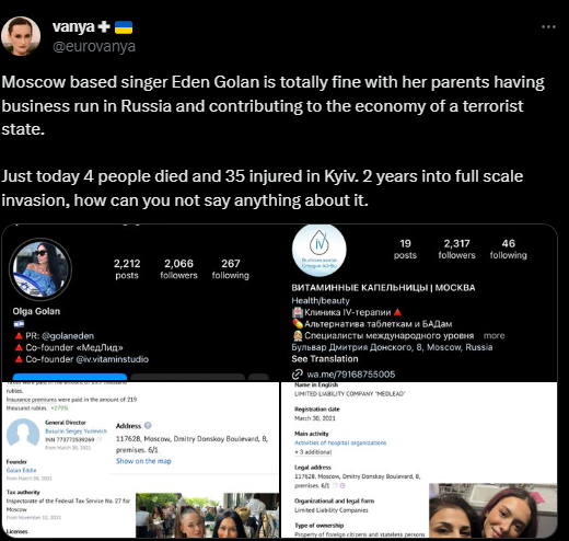 Скандал на Євробаченні: Ізраїль представить співачка, яка жила в РФ та їздила в окупований Крим