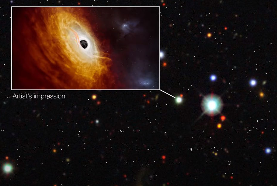 Як виглядають "мегаголодна" чорна діра та суперяскравий квазар: вчені поділились вражаючим відео