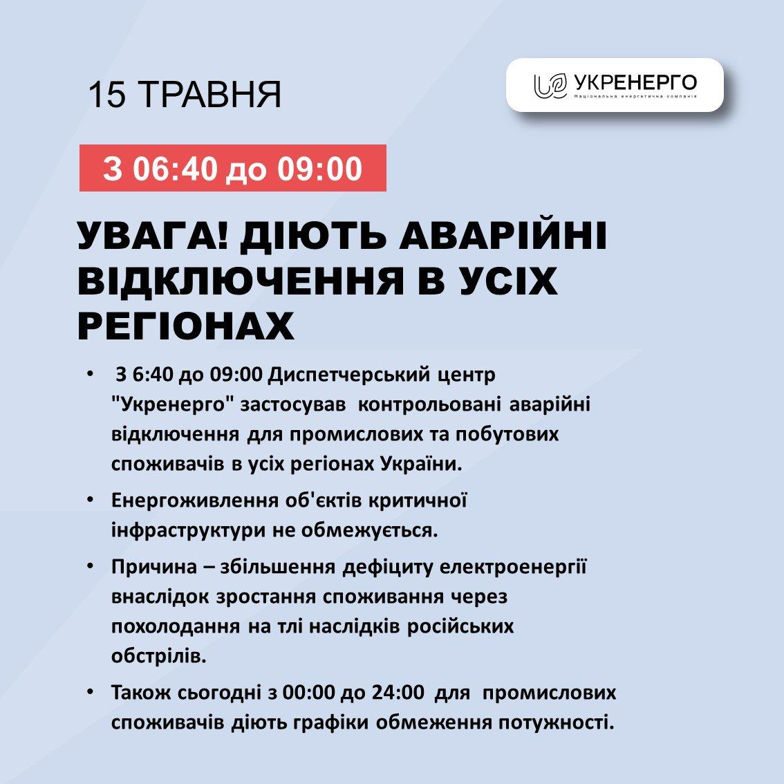 По всей Украине аварийные отключения света: сколько будут продолжаться