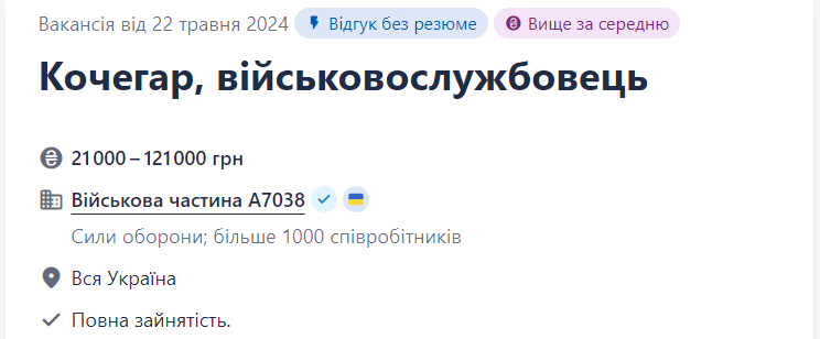 Топ-10 свіжих вакансій для військовозобов'язаних: хто потрібен армії і які зарплати