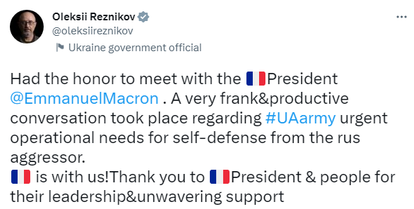 Резніков зустрівся з Макроном та обговорив безпеку України