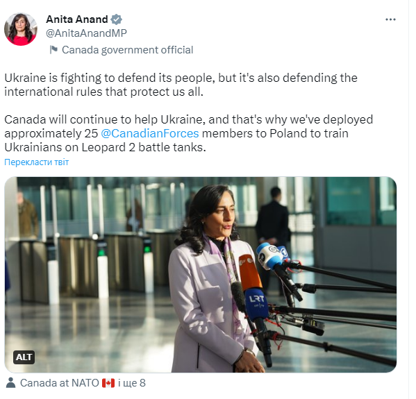 Канадські Leopard 2 вже у Польщі, і українські танкісти вже тренуються на них