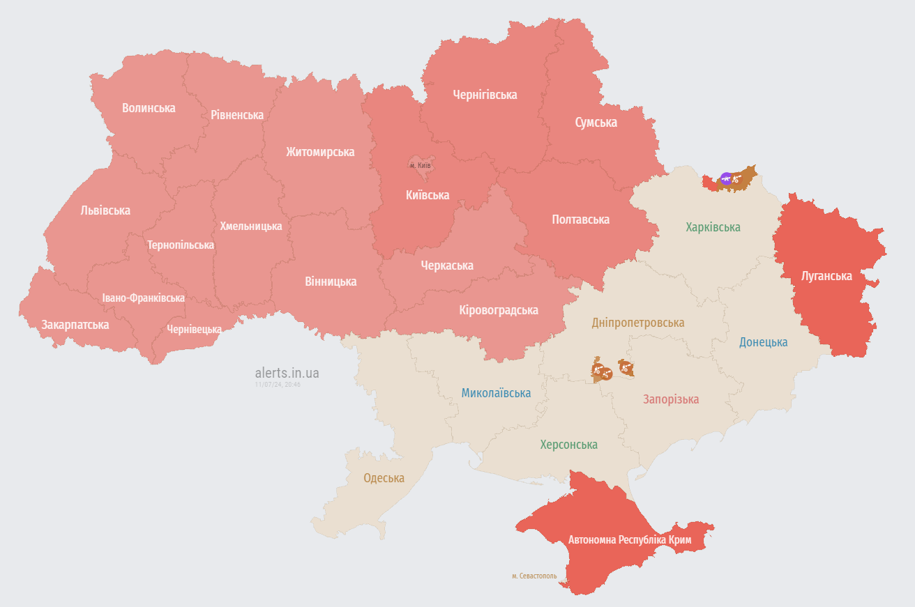 В Киеве объявили тревогу после запуска ракеты из Курской области
