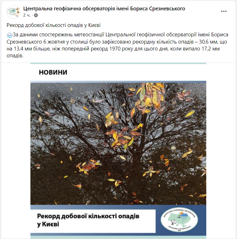 Востаннє таке було понад 50 років тому. У Києві зафіксували погодний рекорд