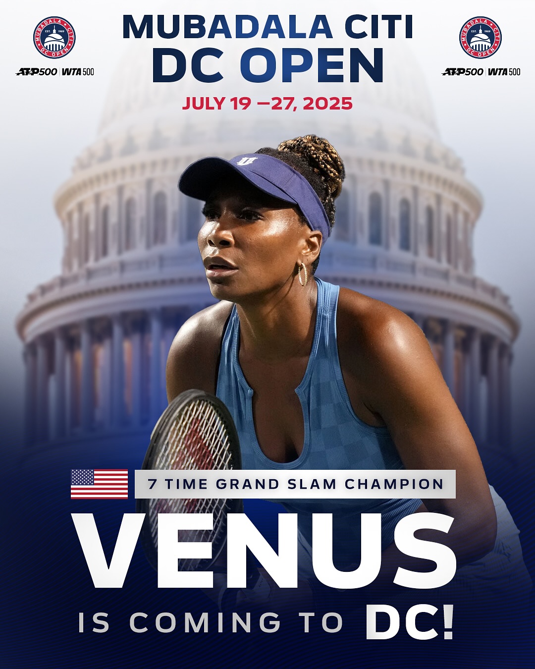 "Щаслива повернутися". Легендарна Вінус Вільямс разом з Мартою Костюк зіграє на турнірі у Вашингтоні