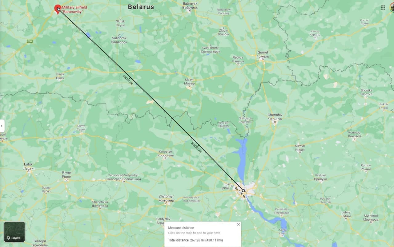 В Беларусь прибыли российские истребители. Их разместили в 400 километрах от Киева