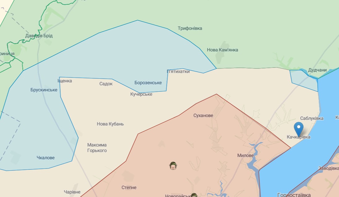 Українські військові встановили прапор у Качкарівці Херсонської області