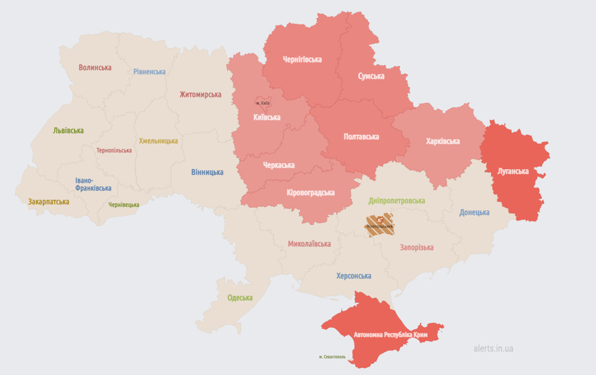 У низці областей України оголосили повітряну тривогу: росіяни запустили дрони