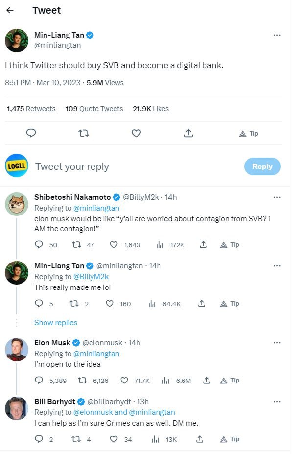 Маск допустив купівлю збанкрутілого Silicon Valley Bank