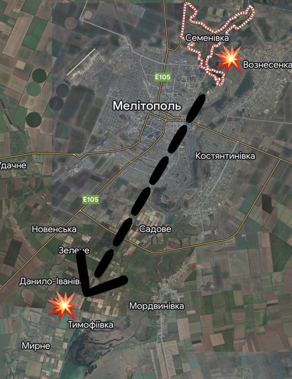 Стали відомі причини сьогоднішніх вибухів поблизу окупованого Мелітополя